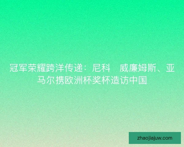 冠军荣耀跨洋传递：尼科・威廉姆斯、亚马尔携欧洲杯奖杯造访中国