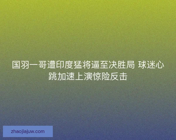 国羽一哥遭印度猛将逼至决胜局 球迷心跳加速上演惊险反击