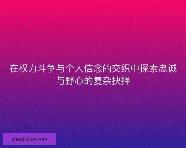 在权力斗争与个人信念的交织中探索忠诚与野心的复杂抉择