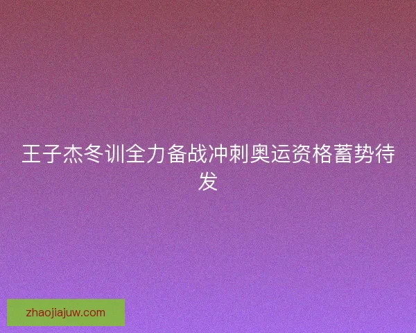 王子杰冬训全力备战冲刺奥运资格蓄势待发 王子杰冬训全力备战冲刺奥运资格蓄势待发